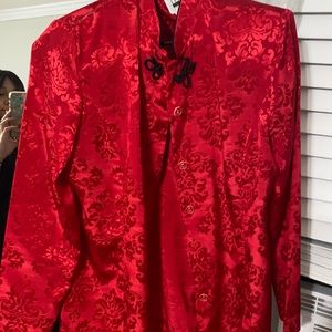 Red Japanese Print Jacket